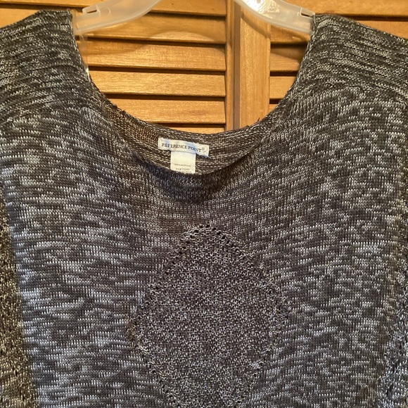 Reference Point Oversized Grey & White Marbled Knit Sweater Vest/Tunic - Picture 4 of 16